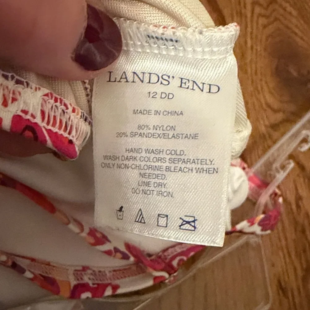 Lands' End Women's Paisley Bikini Top Size 12DD - Picture 3 of 3